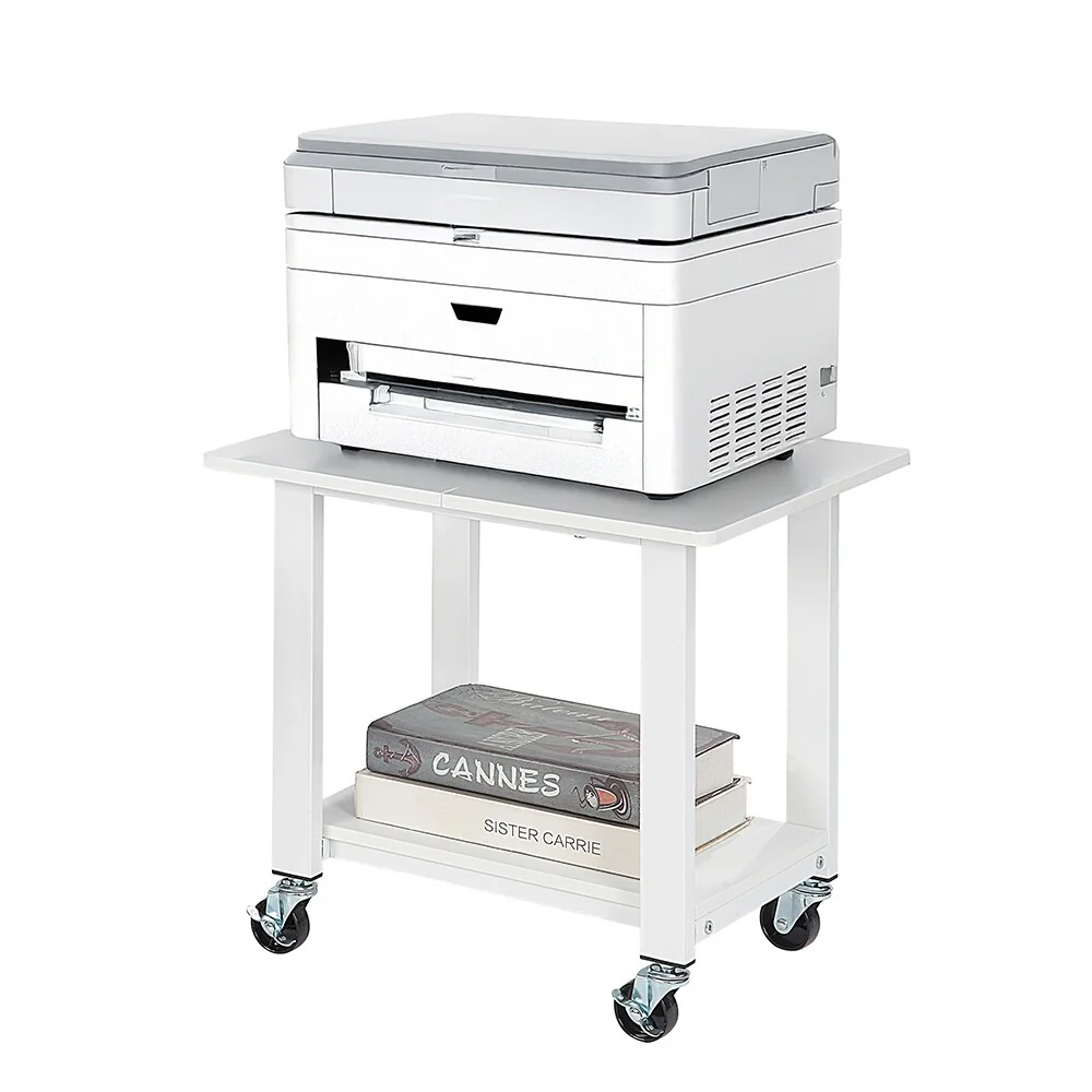 Industrial Mobile Printer Cart Holder with Lockable Wheels