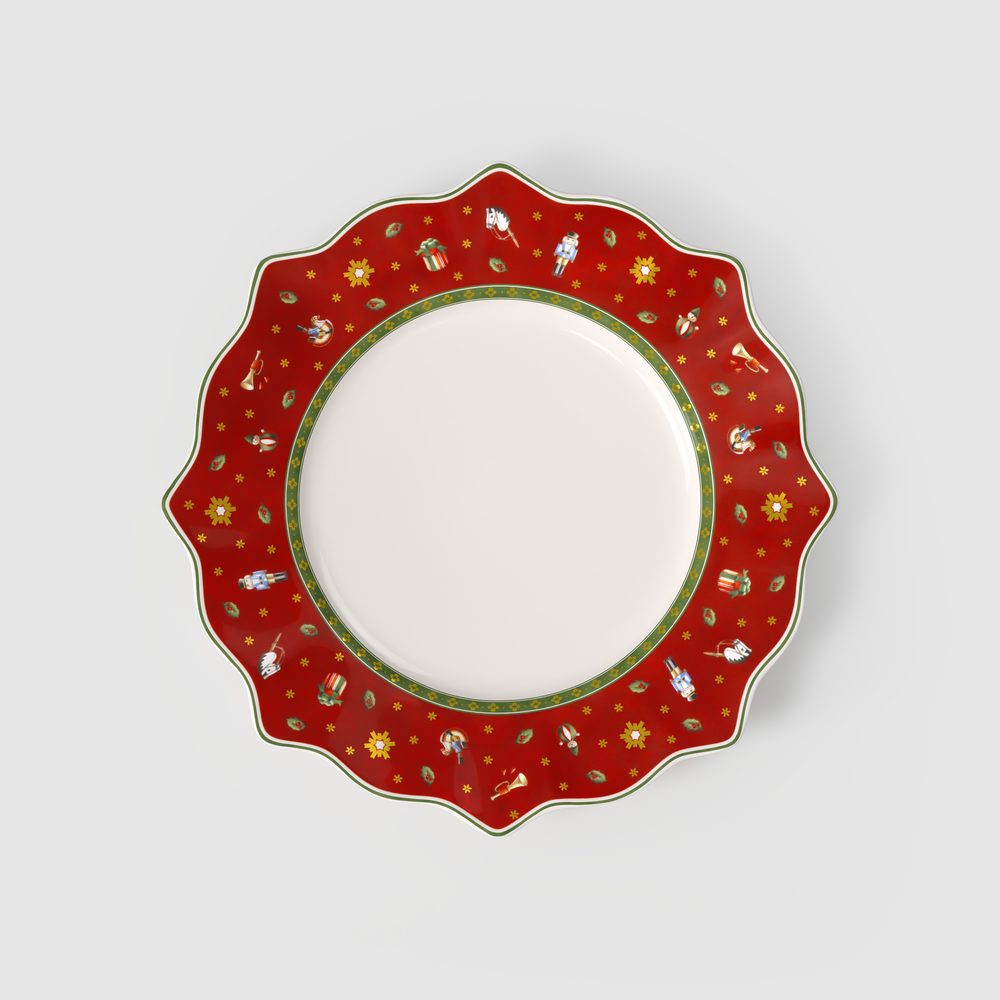 Toy's Delight Dinner plate - Red, 11.2'', Premium Porcelain