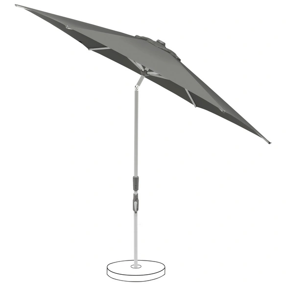 Sonnenschirm, LxH: 250x228 cm, grau