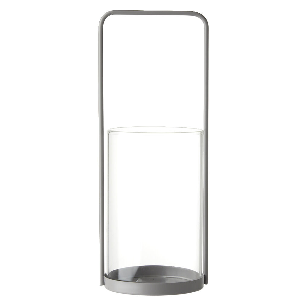 Lanterne pour bougie en métal et verre Ø8,5xH21cm (3 modèles)