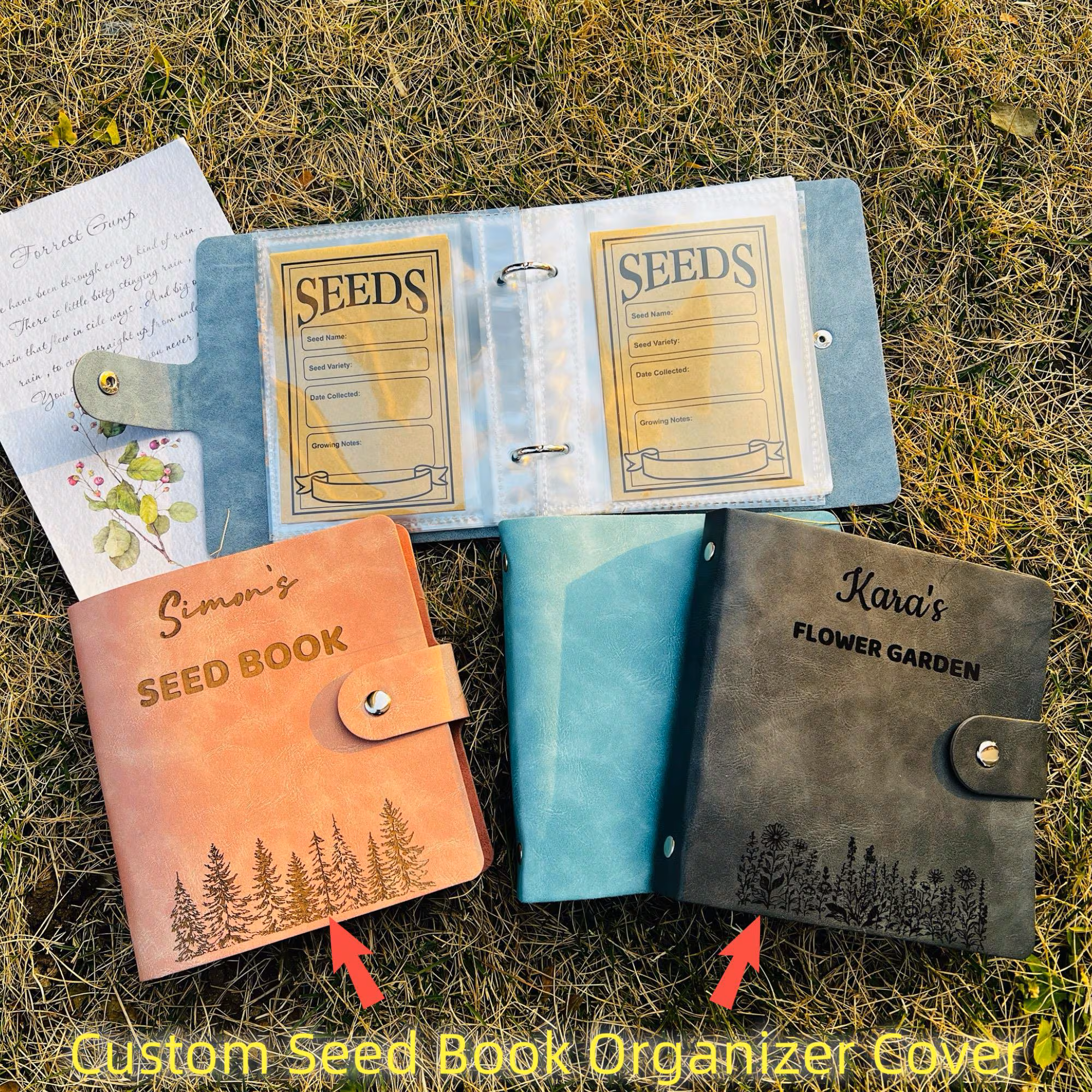 Personalized Garden Seed Book | Custom Organizer with Clear Pages