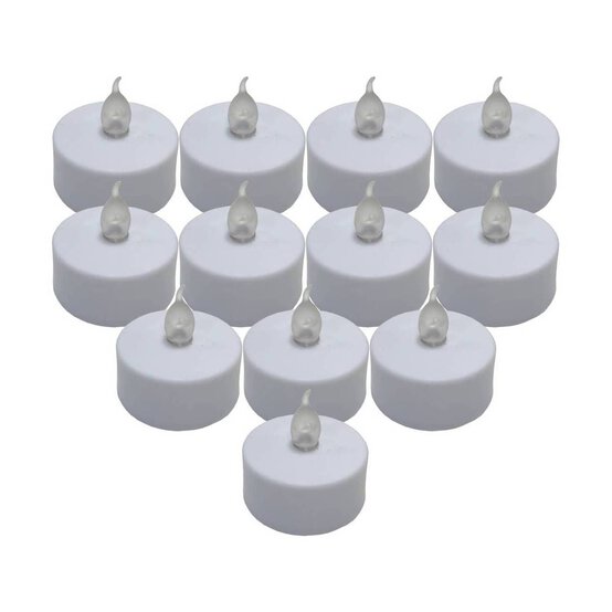 LED White Tealights 12 Pack