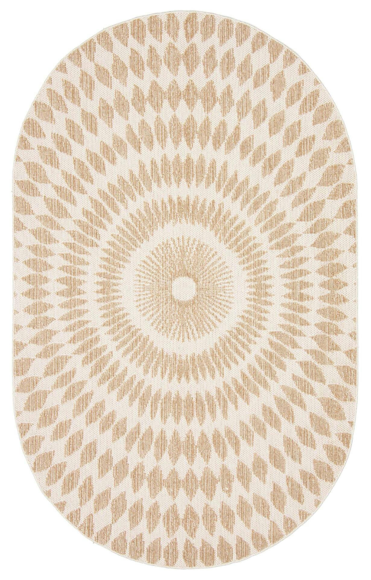 Manon Oval Texturized Polypropylene Indoor Area Rug, Taupe, 8-ft x 10-ft