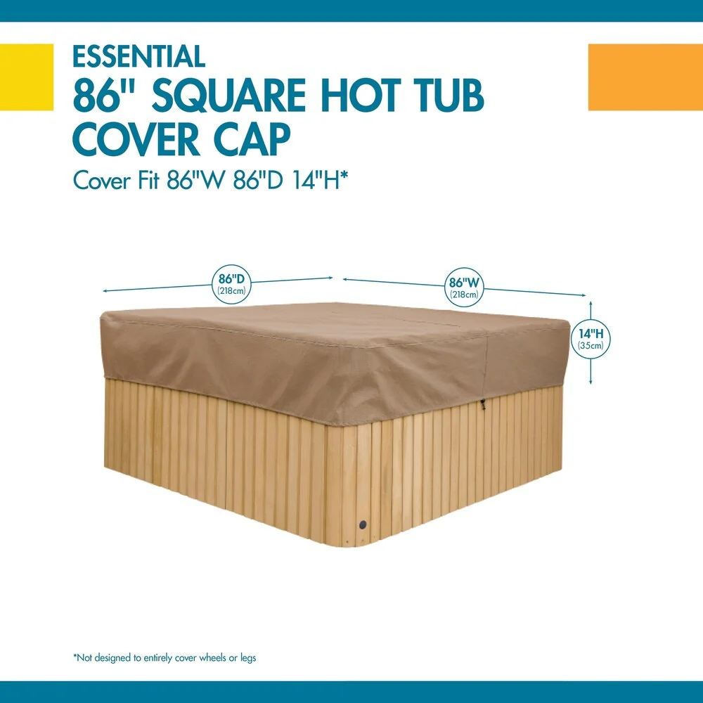 Duck Covers Essential Square Hot Tub Cover Cap