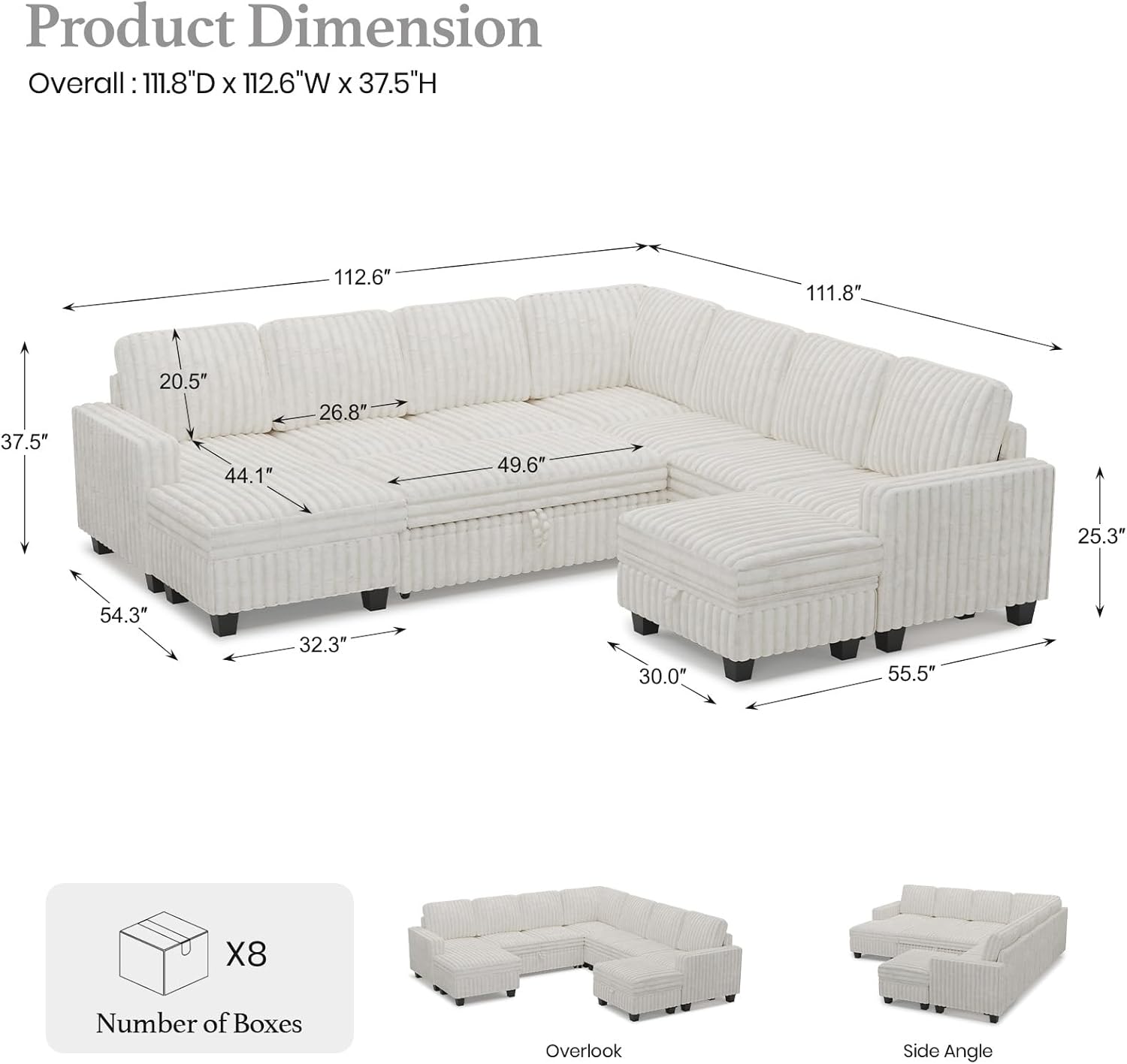 Belffin Oversized Sofa Bed Modular Sectional Sleeper Sofa with Pull Out Bed L Shaped Couch with Storage Chaise Beige Couch