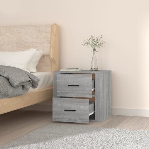 NNEVL Wall-mounted Bedside Cabinet Grey Sonoma 50x36x47 cm