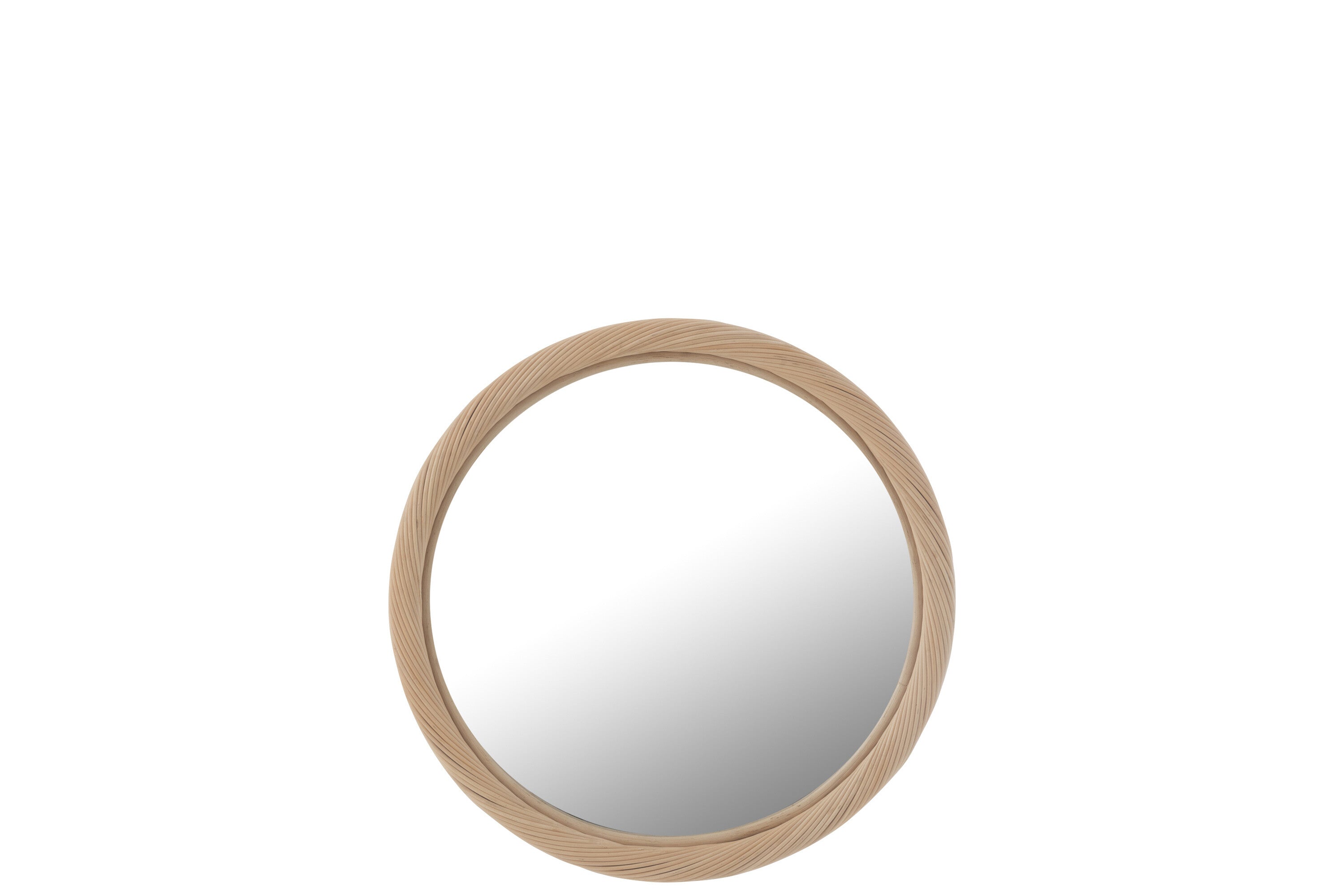 J-Line spiegel Rond - rotan/glas - naturel - small - Ø 50 cm