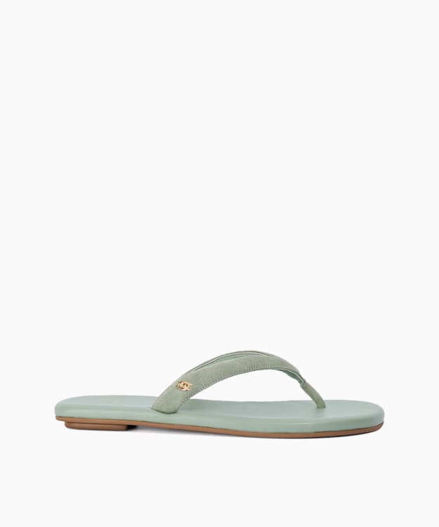 Levana Sage - Suede Toe Post Flat Flip Flop Sandals