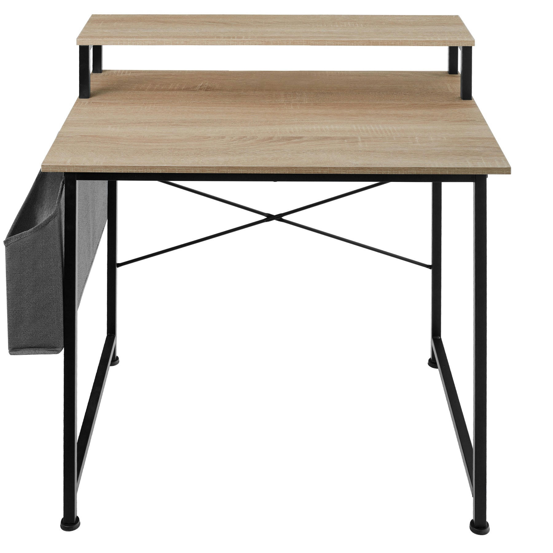- Bureau Style industriel Bois clair industriel, Chêne Sonoma