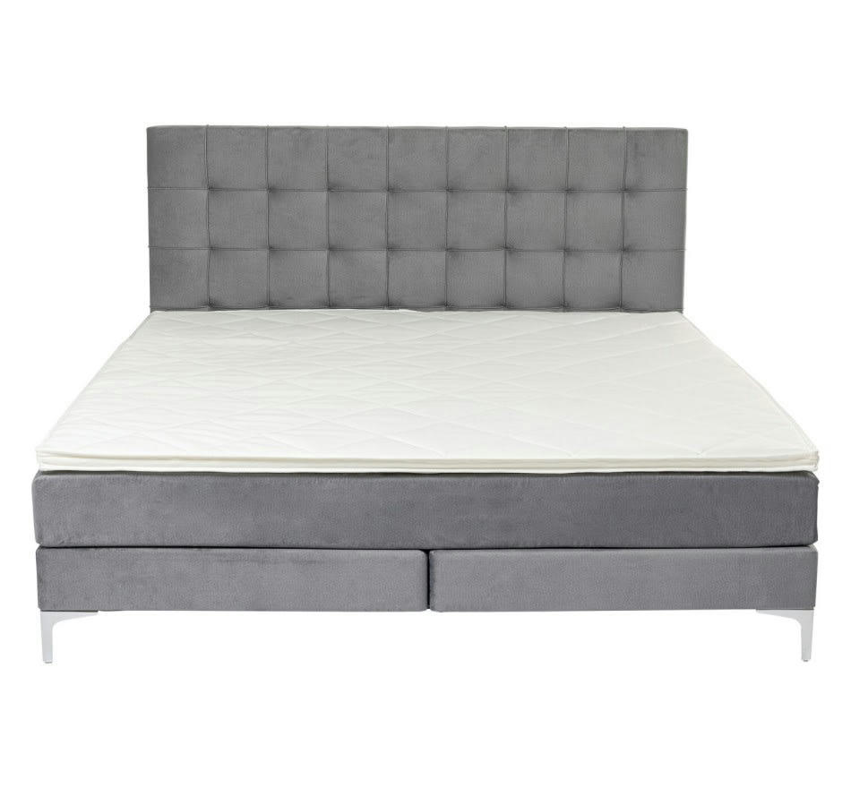 BENITO STAR - Lit 160x200 en velours gris