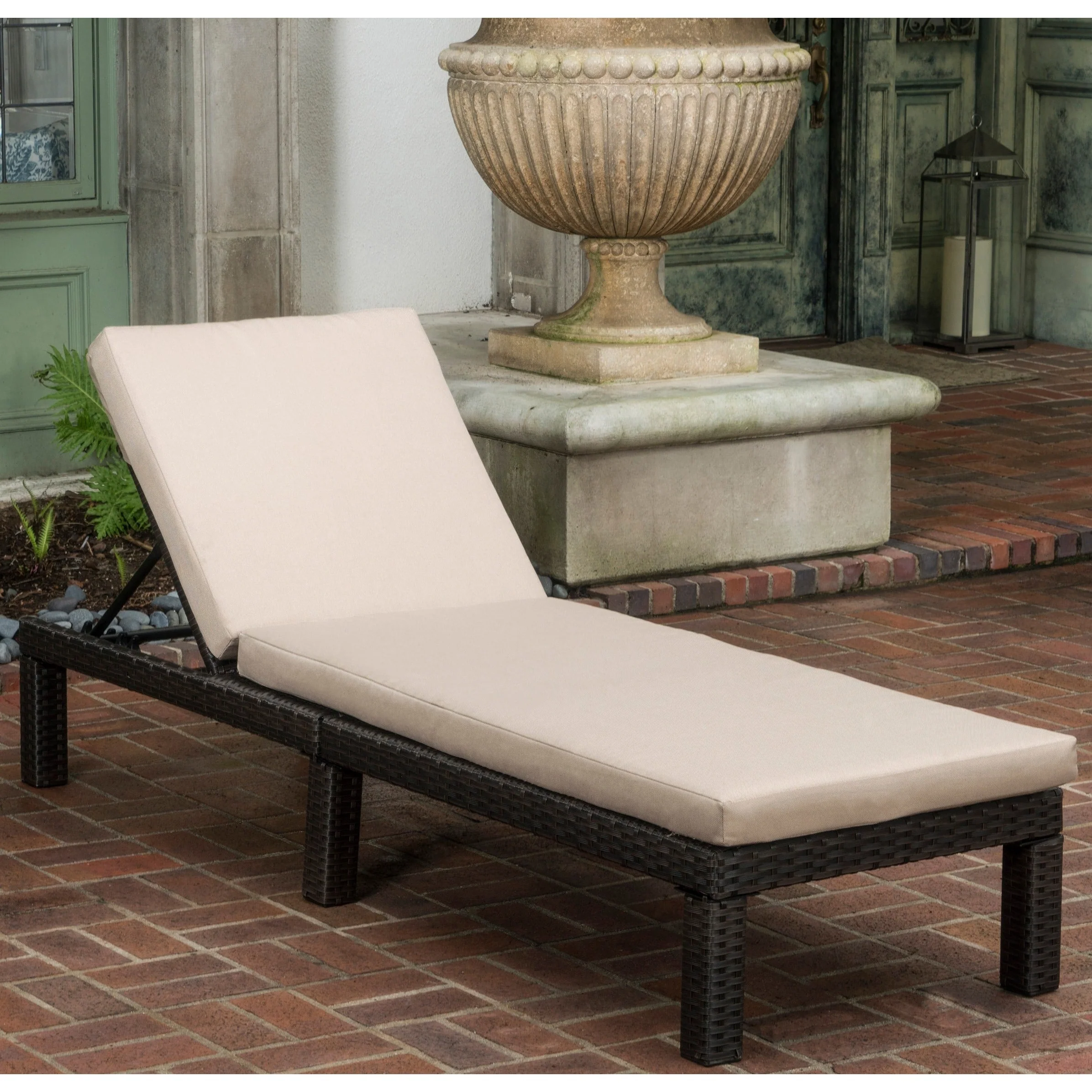 Puerta Outdoor Adjustable Wicker Chaise Lounge with Cushion by Christopher Knight Home