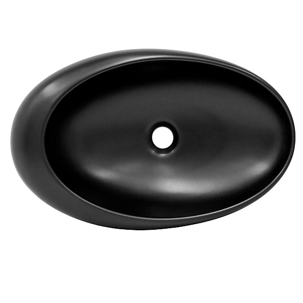 Lavabo en ceramique noir mat vasque a poser pour salle de bain 585x375x145 mm
