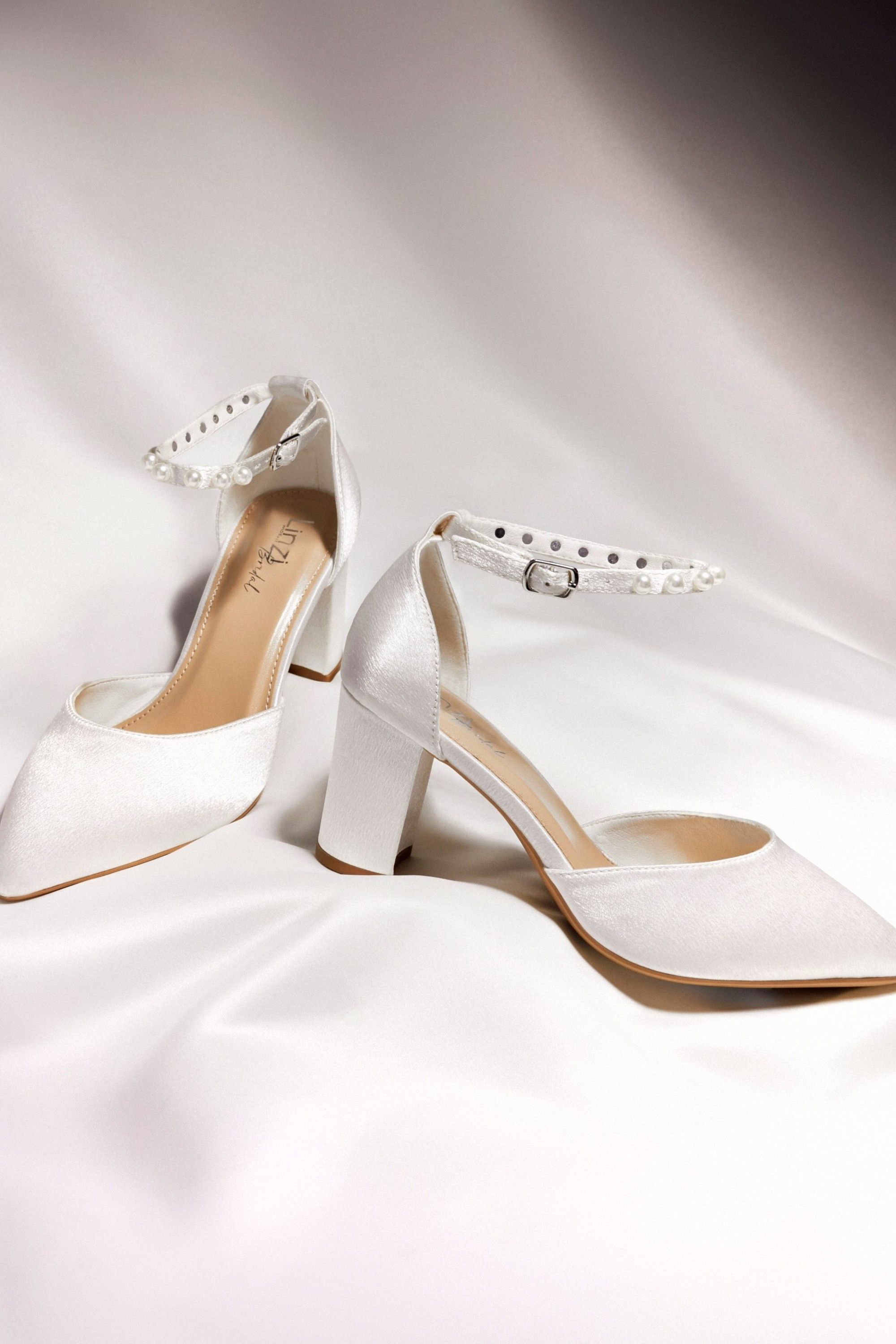 Linzi Elowen Bridal Wide Fit Ivory Satin Court Heel