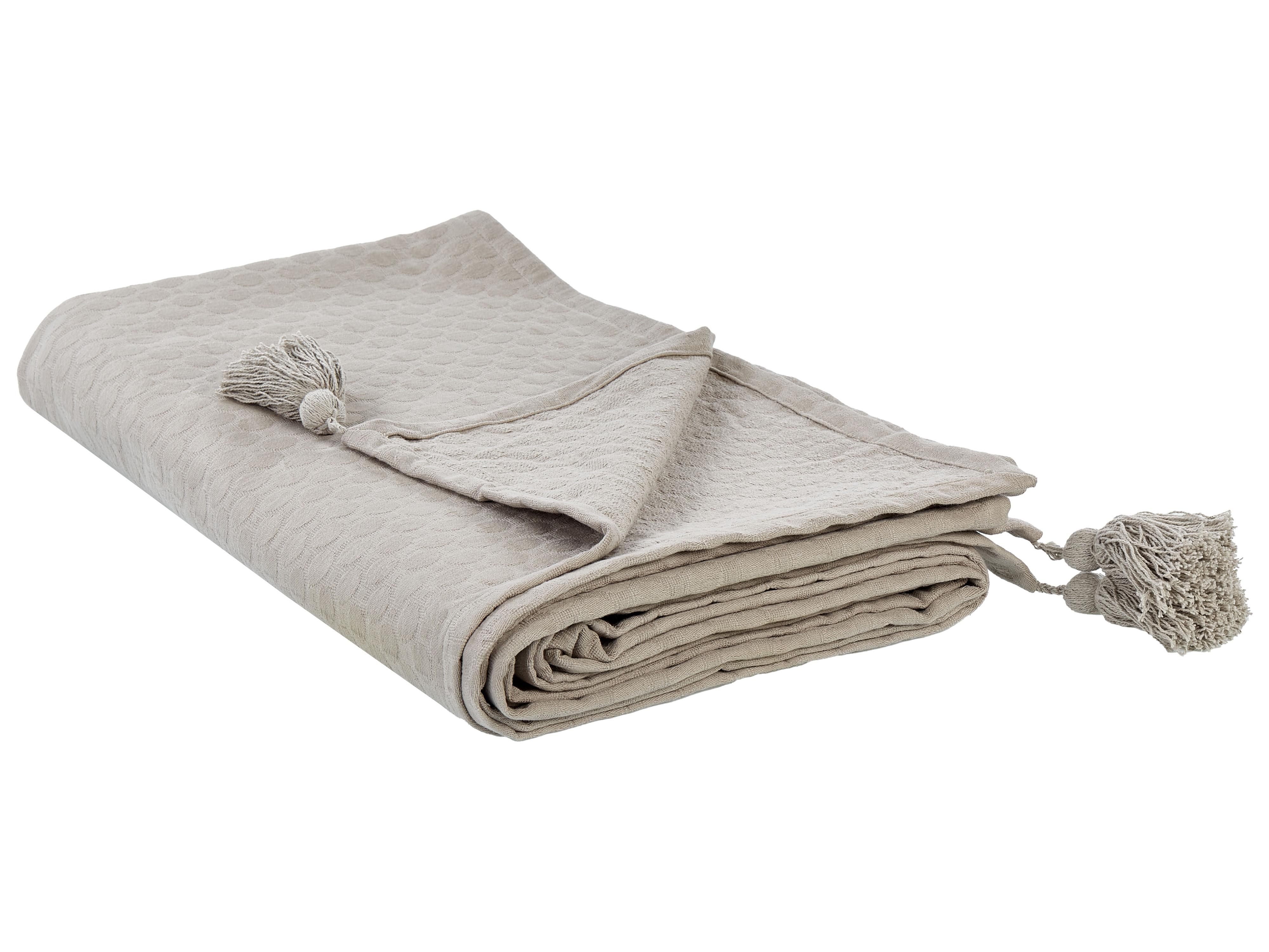 Bedspread LINDULA Cotton 150 x 200 cm Taupe