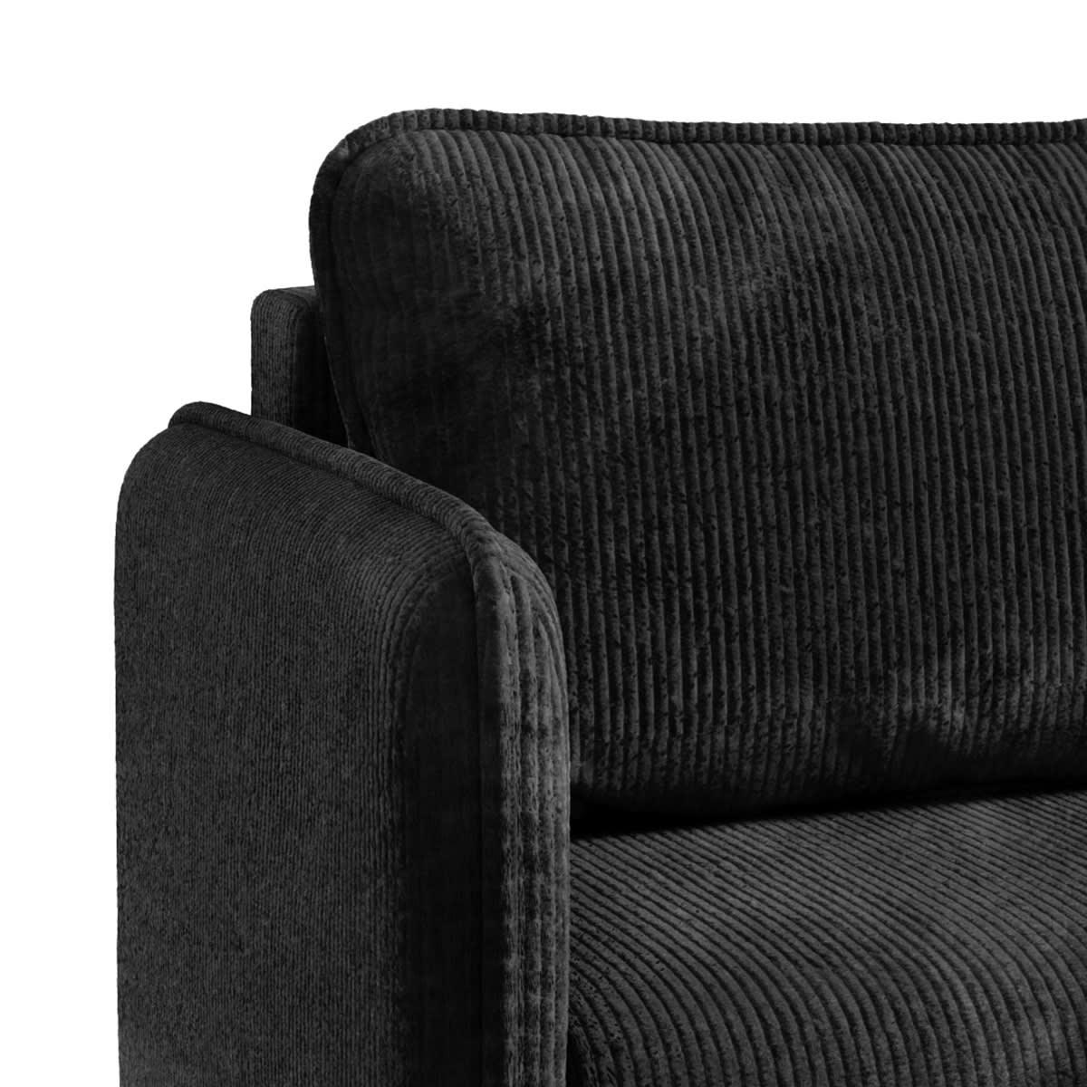 - Canapé convertible 3 places velours côtelé gris
