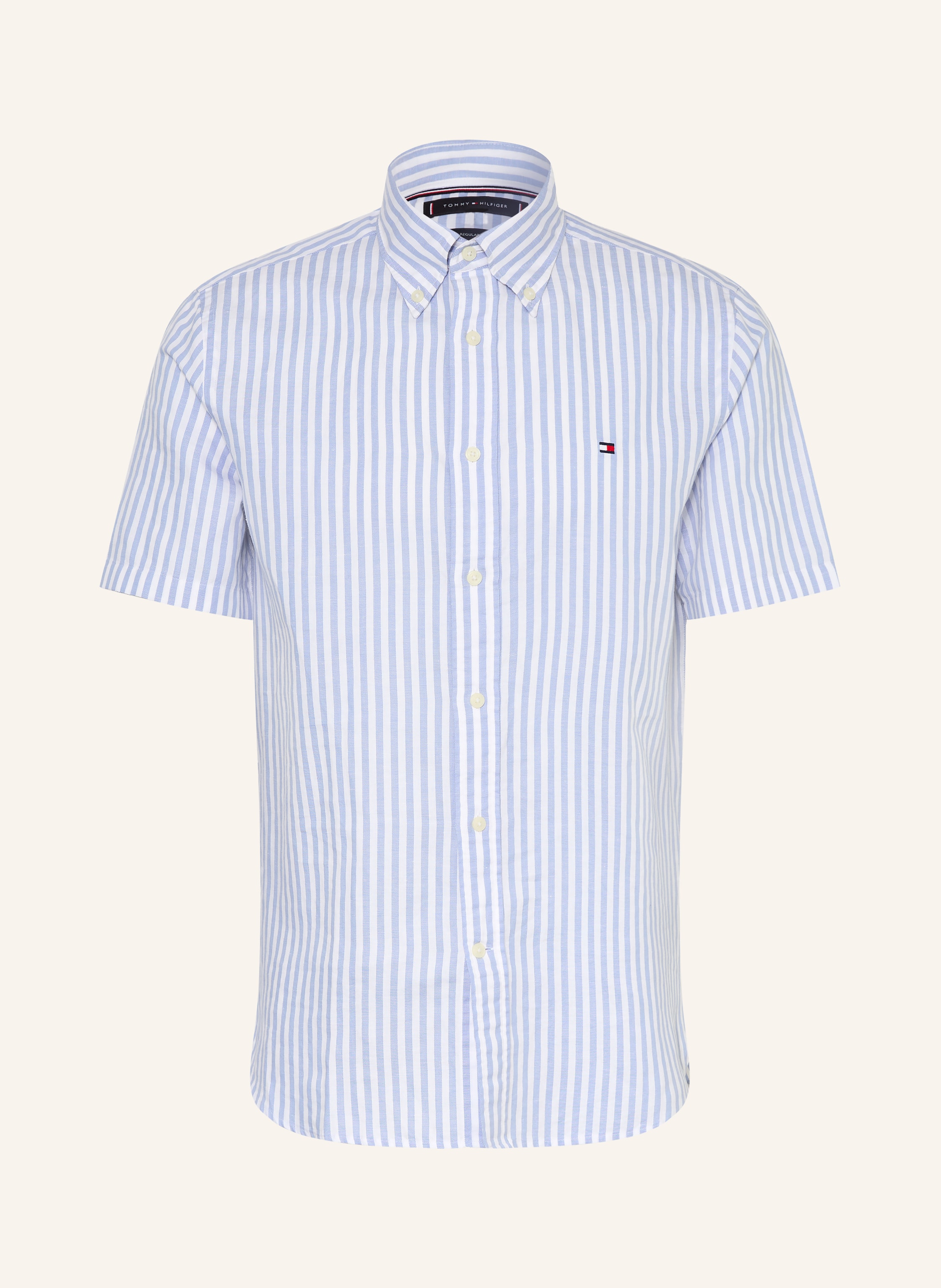 TOMMY HILFIGER Kurzarm-Hemd Regular Fit mit Leinen