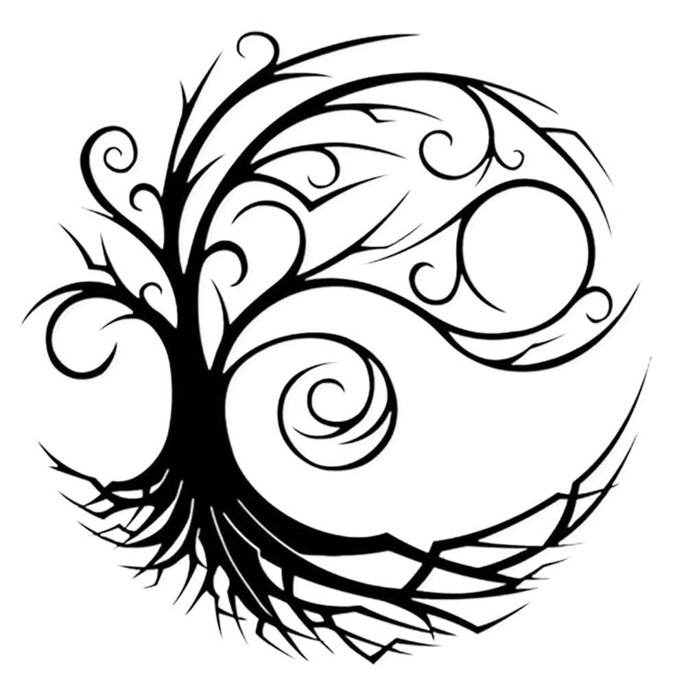 - Décoration murale arbre de vie en métal noir 75 cm