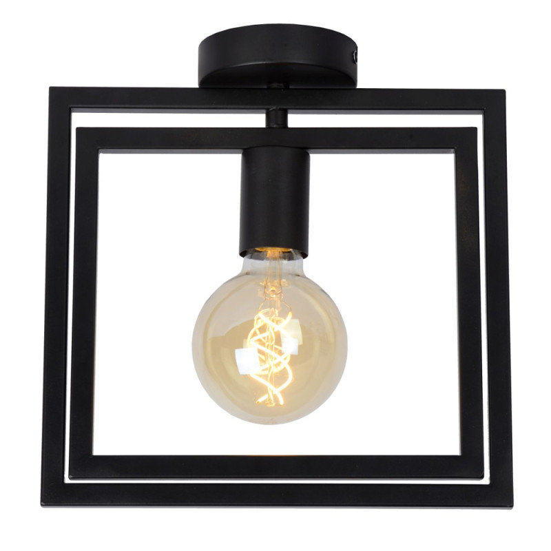 Plafonnier Luuk noir E27 40 W LUCIDE