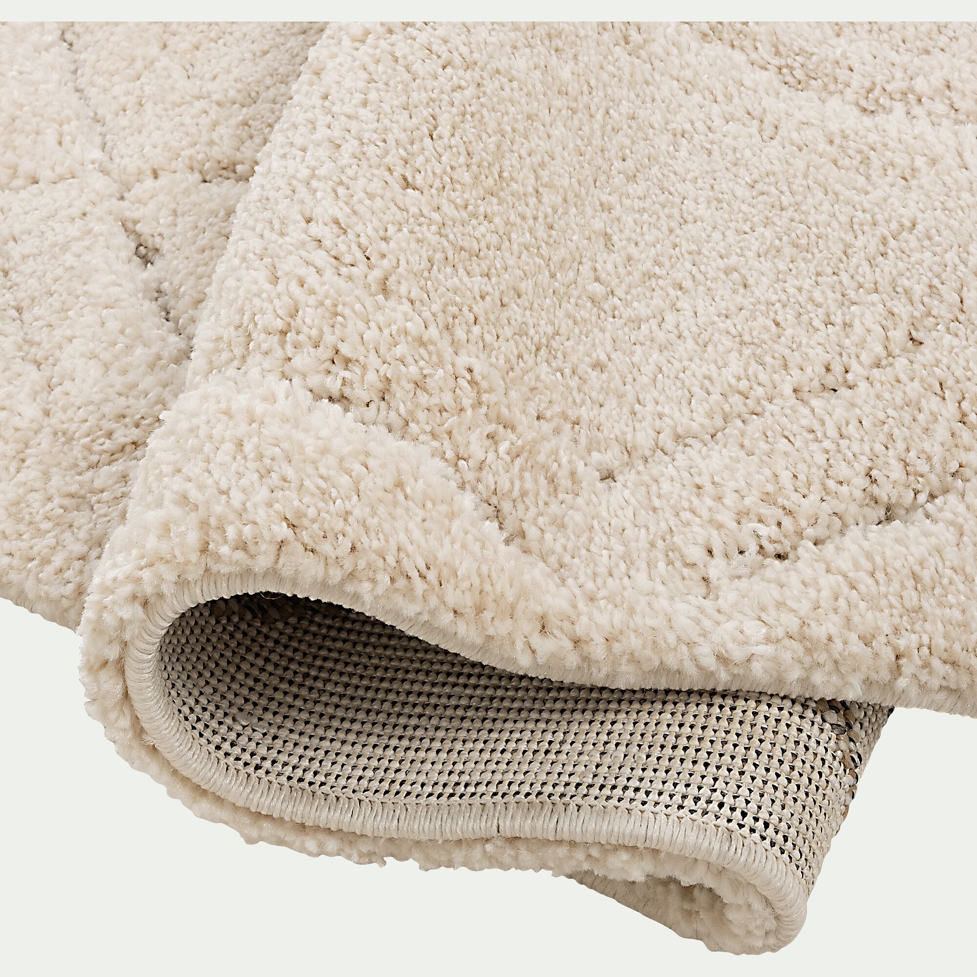 OURAIN - Tapis à poils longs style berbère 160x230cm - blanc