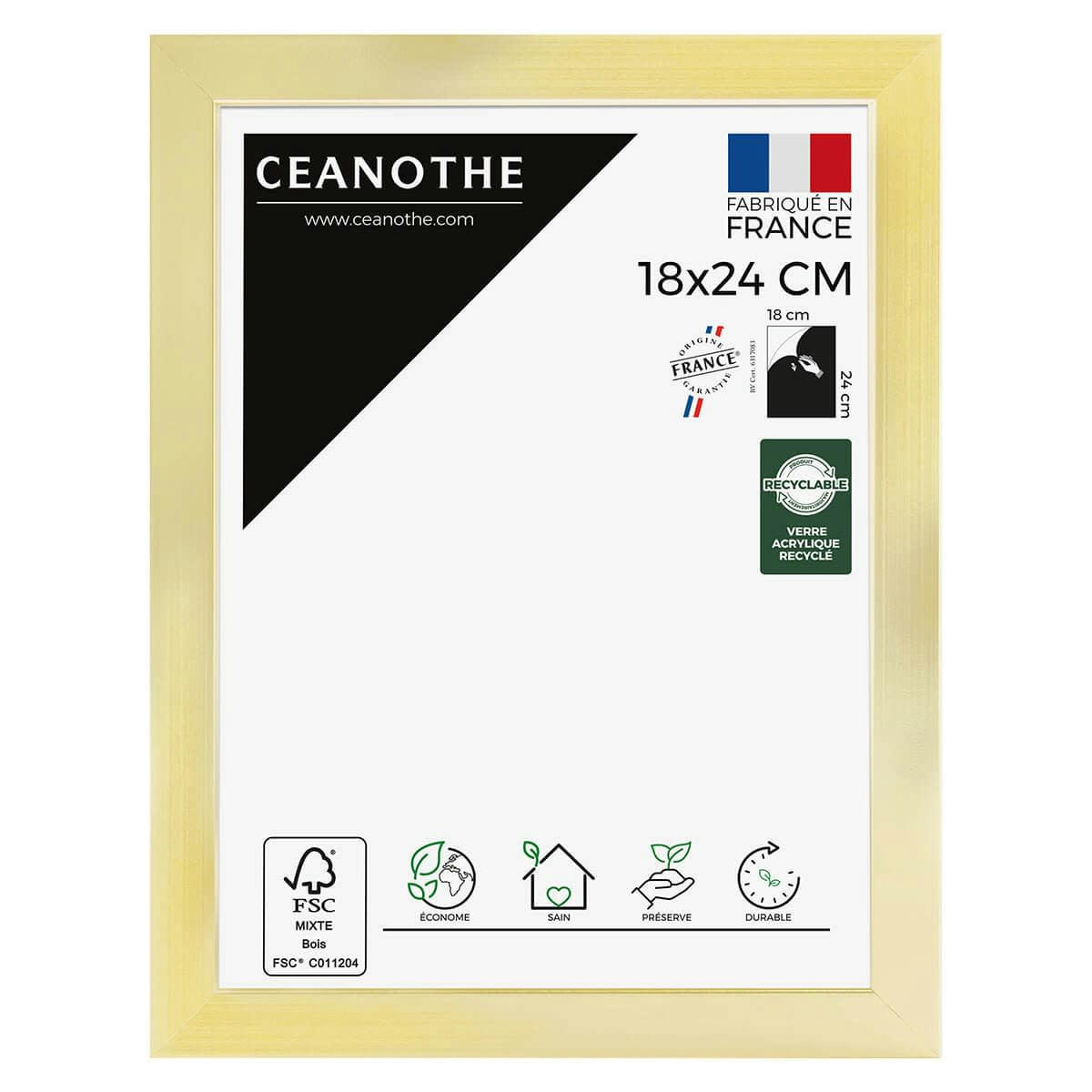 PRECIOUS - Cadre photo doré 18x24 cm résine recyclée