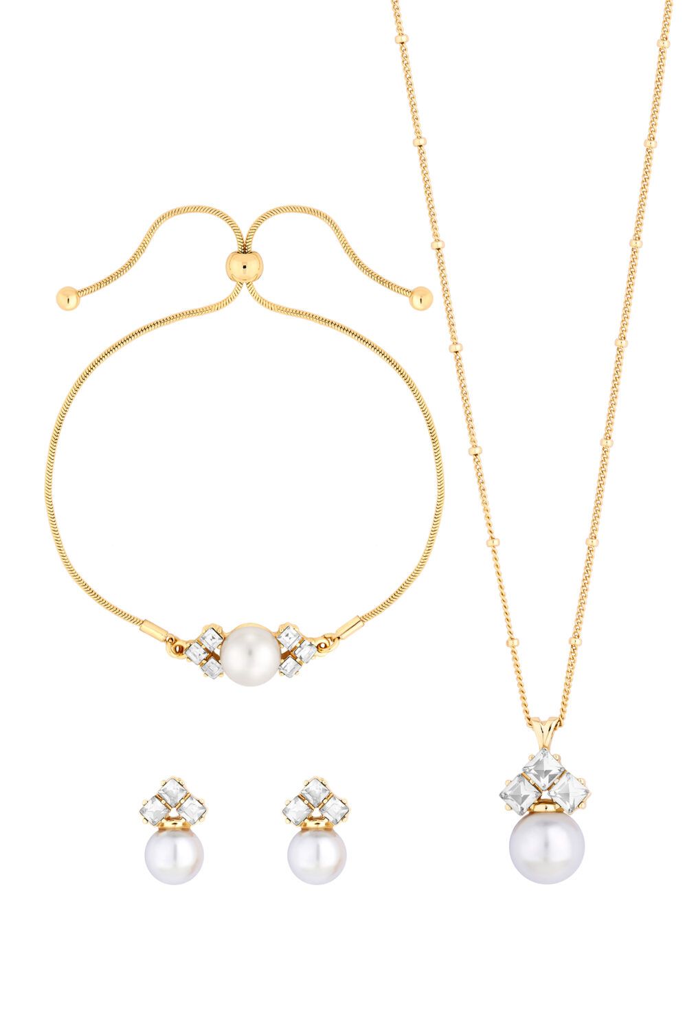 Jon Richard Gold Plated And Pearl Trio Set - Gift Boxed