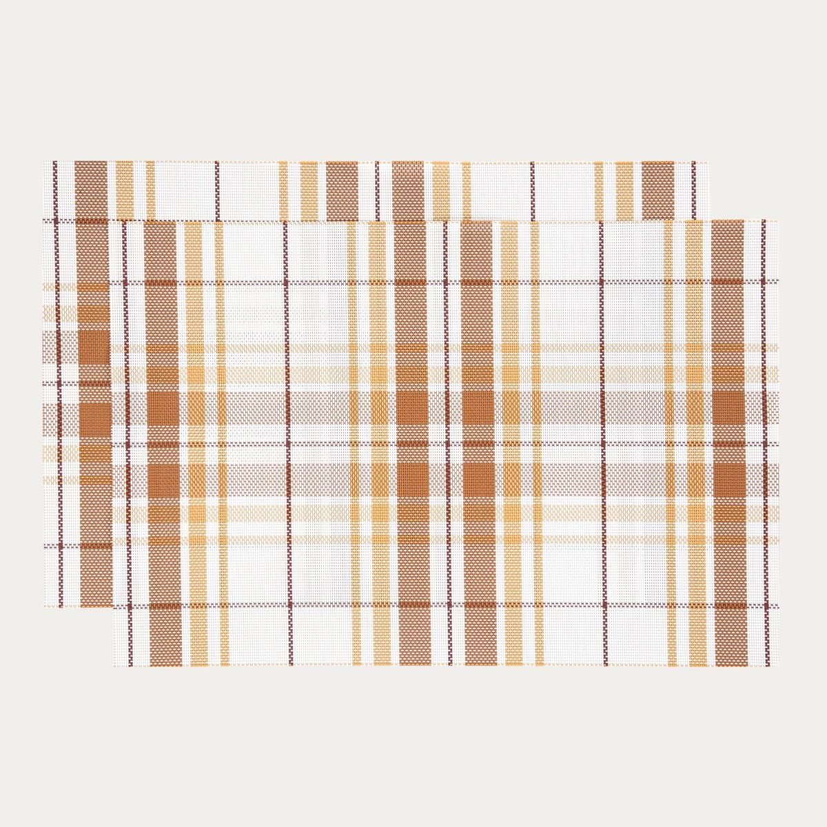 Maty stołowe LUCY w kratę, zestaw 2 szt. 30x45 cm