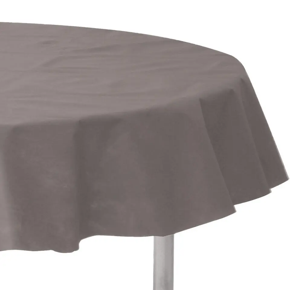 Santex Feest tafelkleed/tafellaken rond - grijs - 240 cm - stof