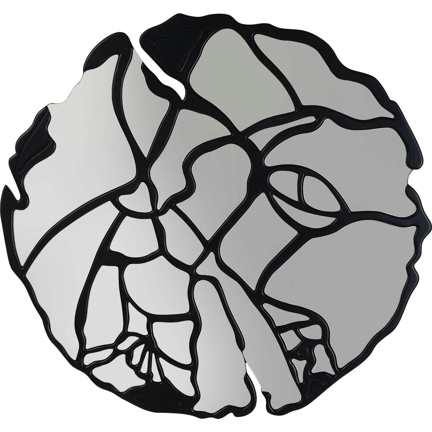 PIECES - Miroir forme organique noir mat D100