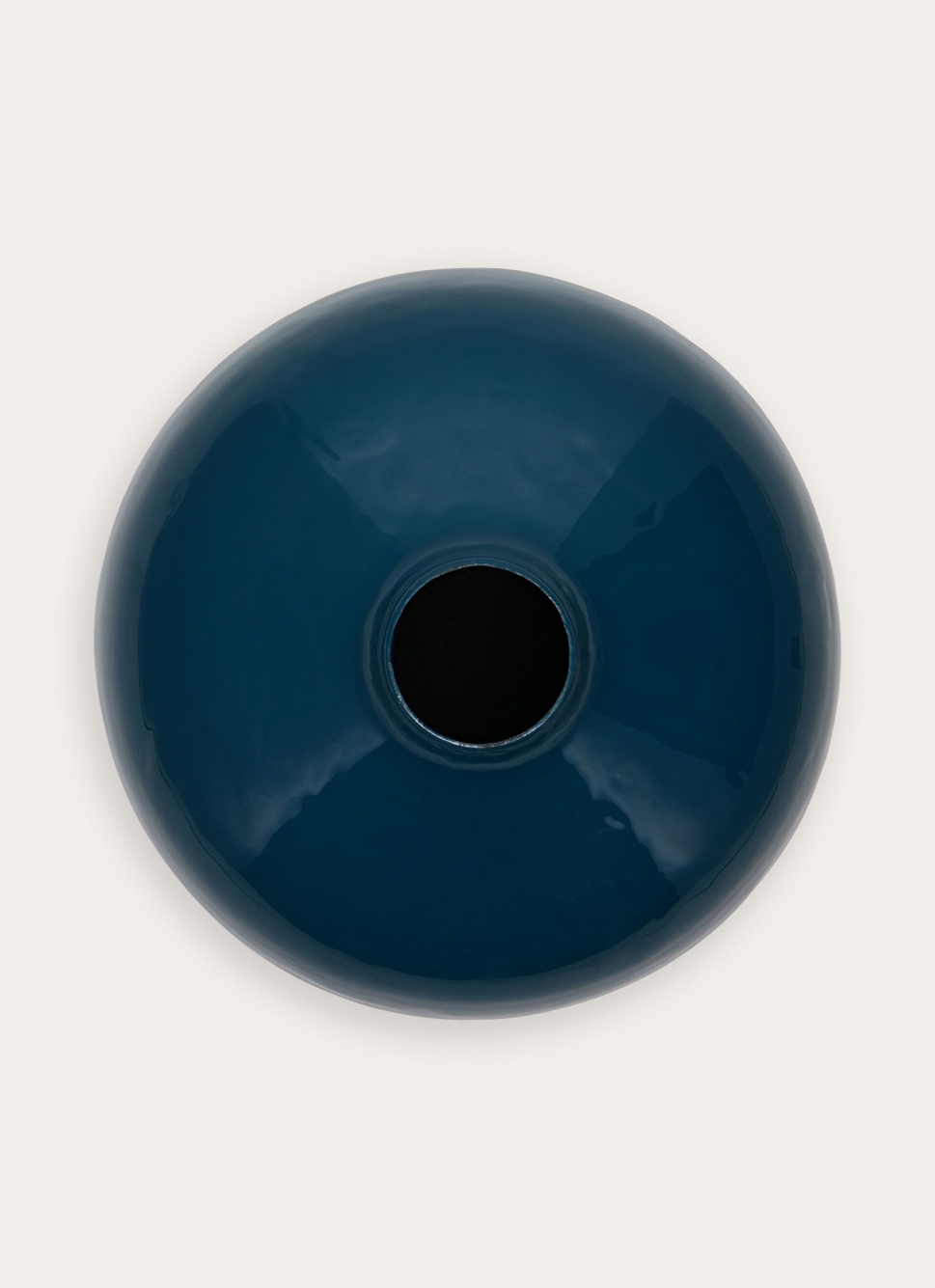 VASE EN MÉTAL COLORÉ FINITION ÉMAILLÉE BLEU PÉTROLE