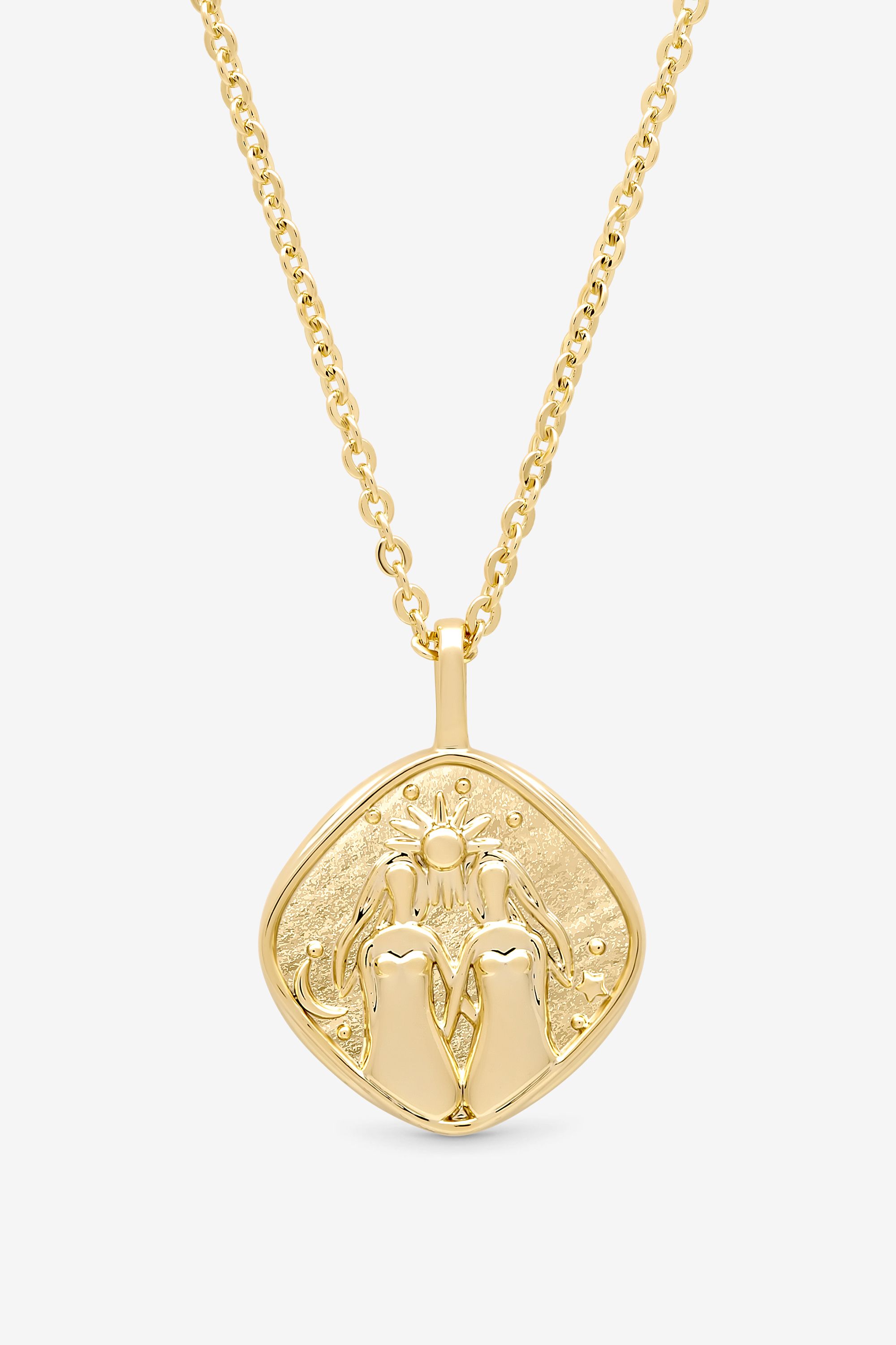 Jon Richard Gold Plated Molten Horoscope Pendant - Gemini