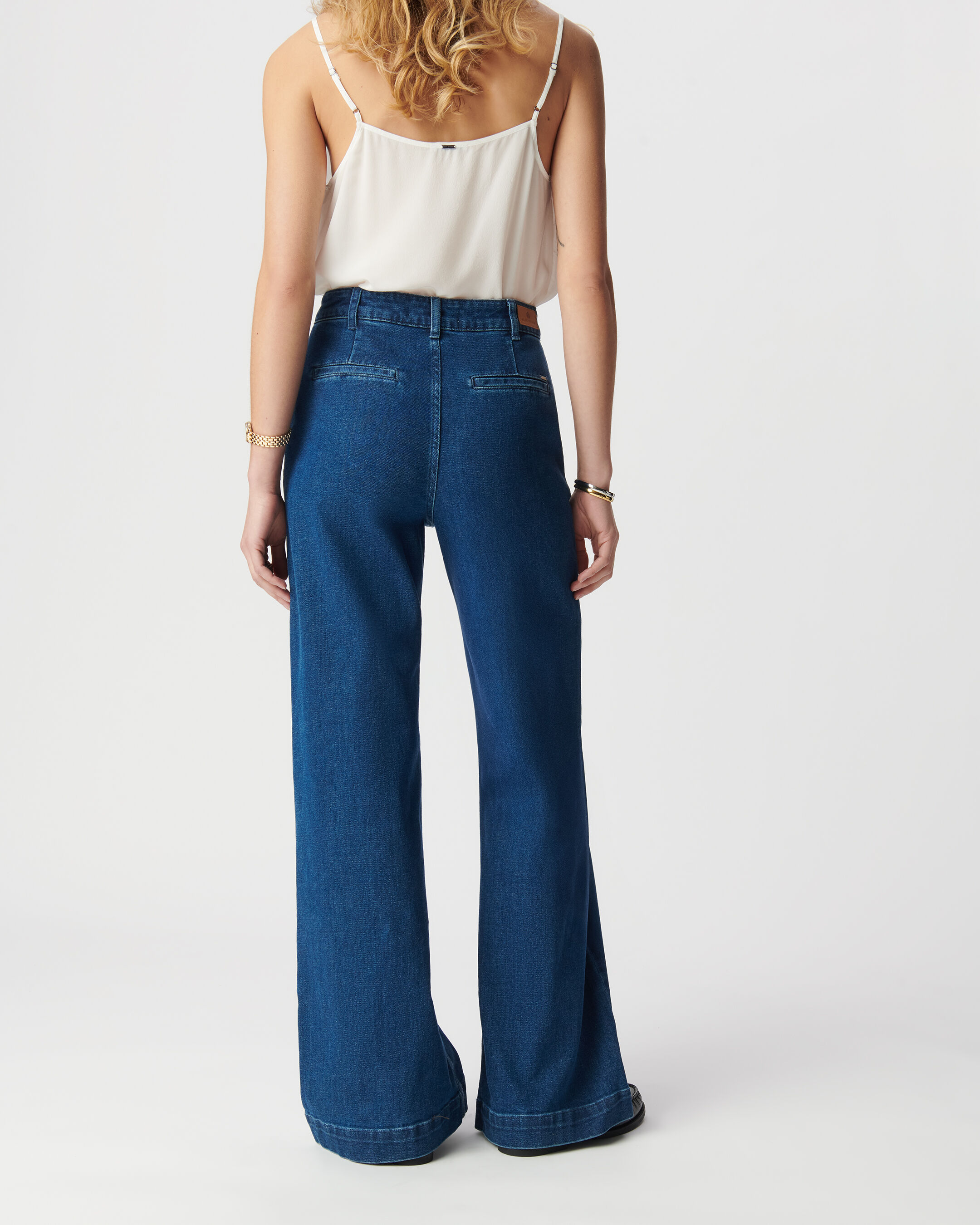 Jean large bleu moyen Femme
