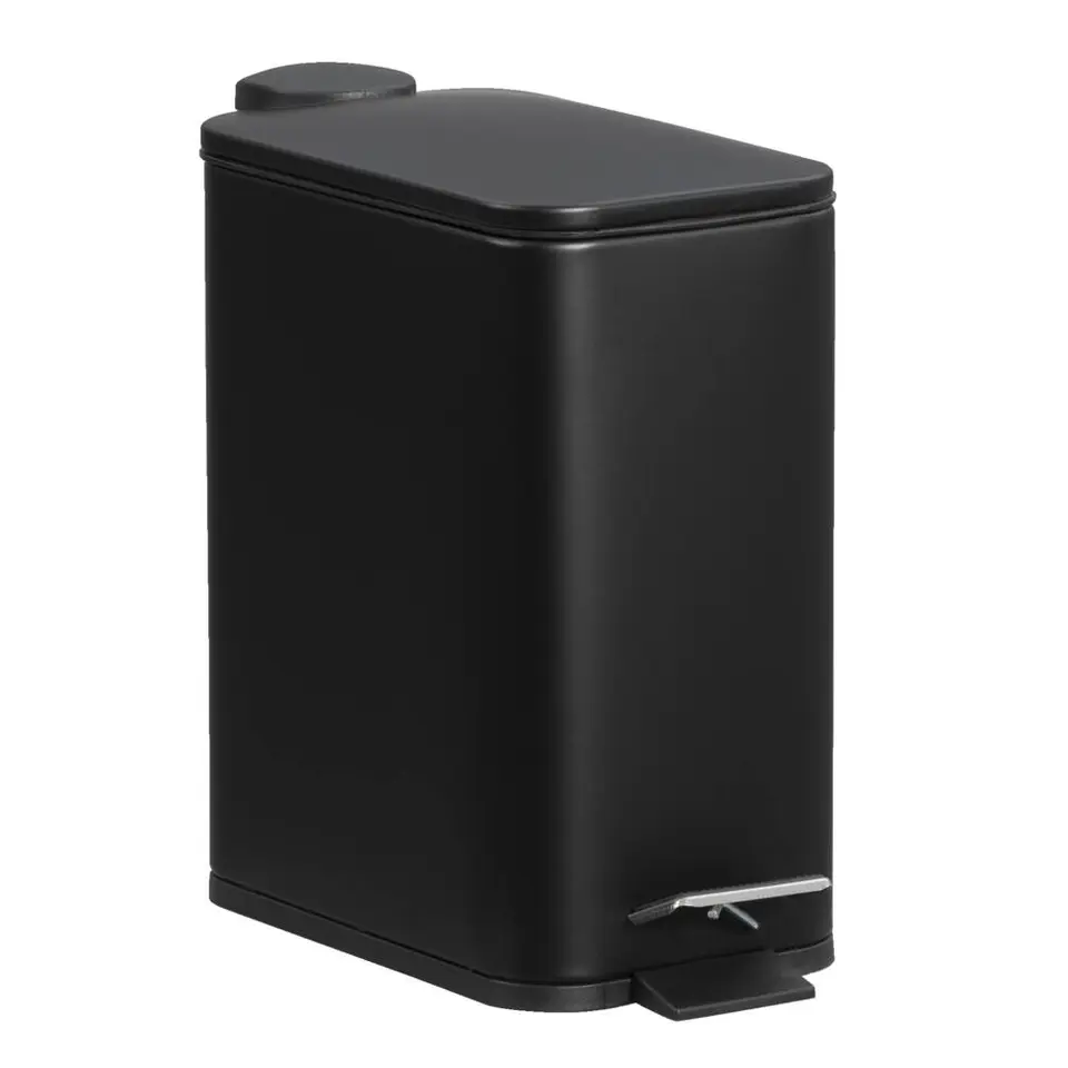 Pedaalemmer Slim - 5 liter - zwart - 28,9x14x28,3 cm