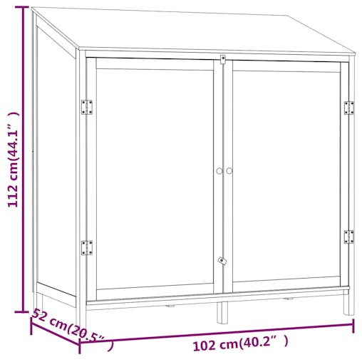 NNEVL Garden Shed Anthracite 102x52x112 cm Solid Wood Fir