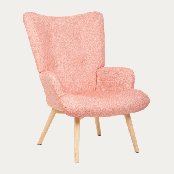 Fotel MOSS POP w tkaninie różowy 70x55x95 cm HOMLA