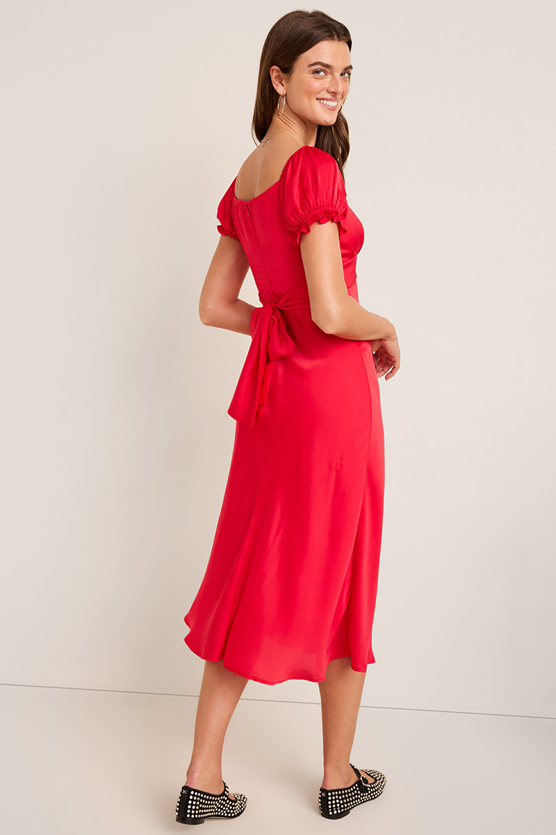 Sue Satin Midi Dress