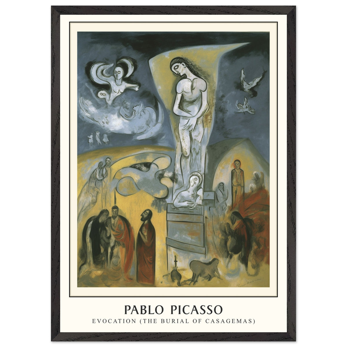 Artfulprints Poster met Lijst Pablo Picasso - Evocation  - 50x70 cm - Meerkleurig