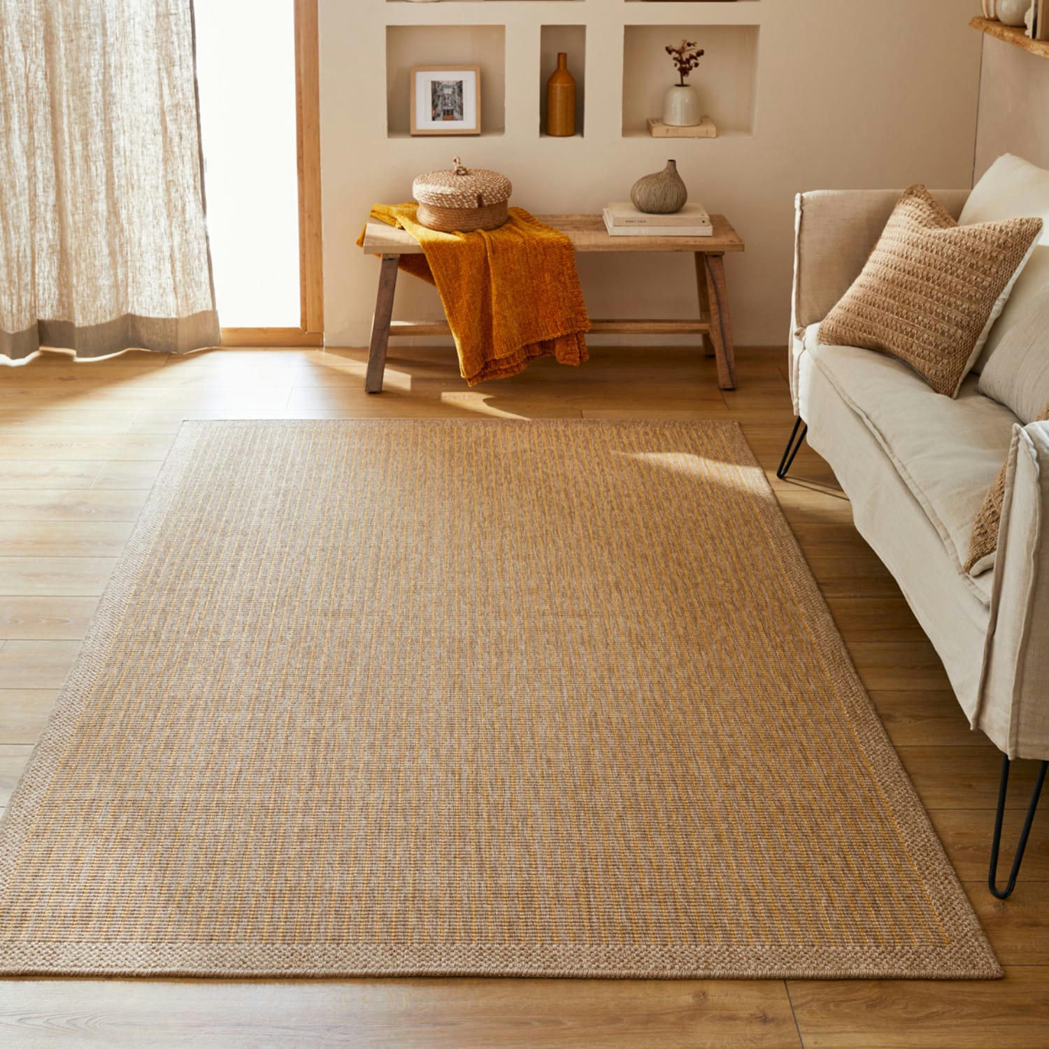 POLLY - Tapis intérieur et extérieur naturel 60x90cm