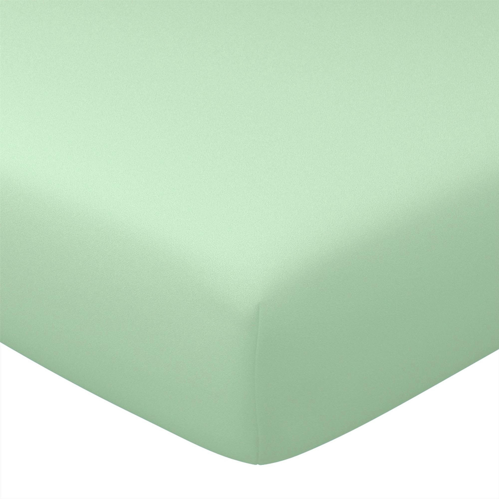 COTON UNI LAURÉAT - Drap-housse 160x200x28 vert jade en coton
