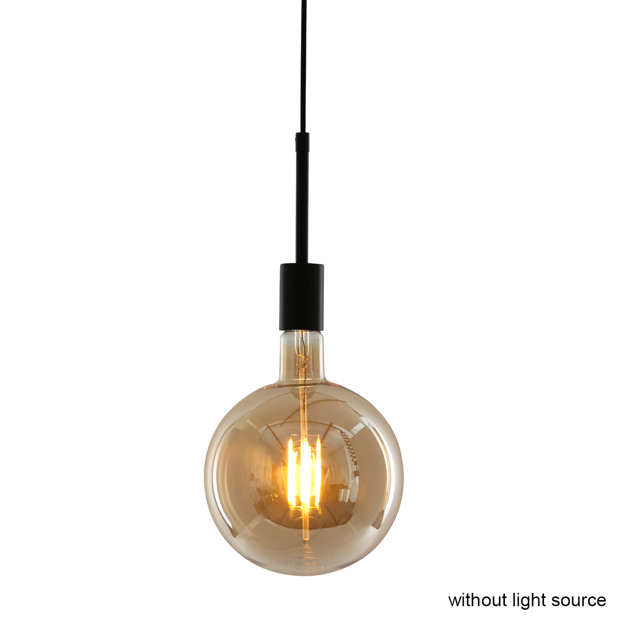 Mexlite - hanglamp - Minimalics - zwart - metaal - Ø 10cm - E27 -