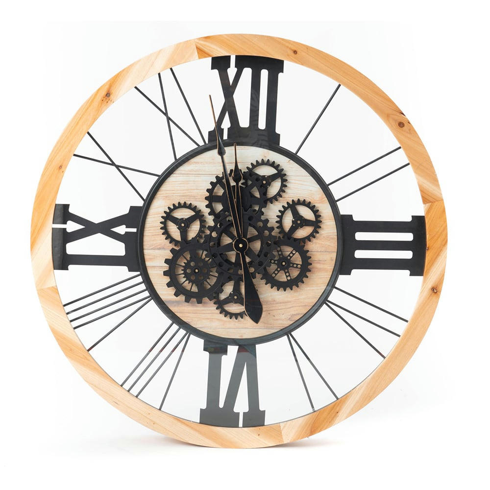 OSLO - Horloge   80 cm en bois  marron