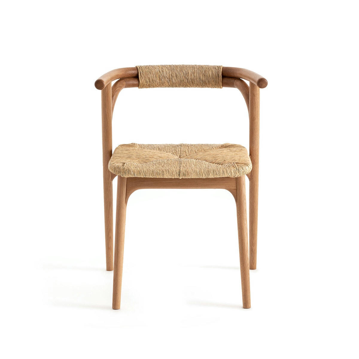 Fauteuil de table chêne/paille, Fermyo