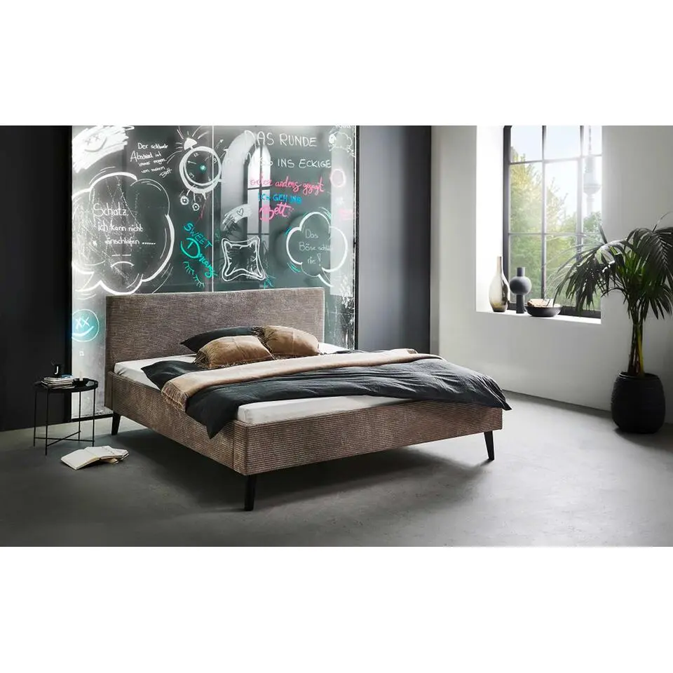 Tweepersoonsbed Avola - 180 x 200 cm - Taupekleurig design