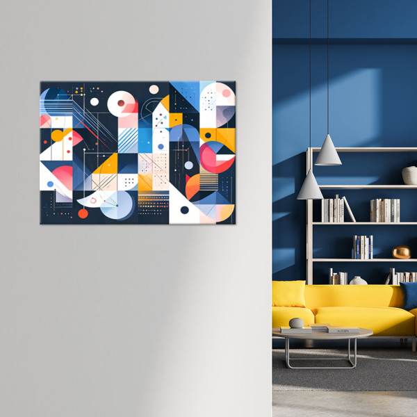 Obraz w stylu Bauhaus do salonu biura, Abstrakcja Kolorowa 30x20