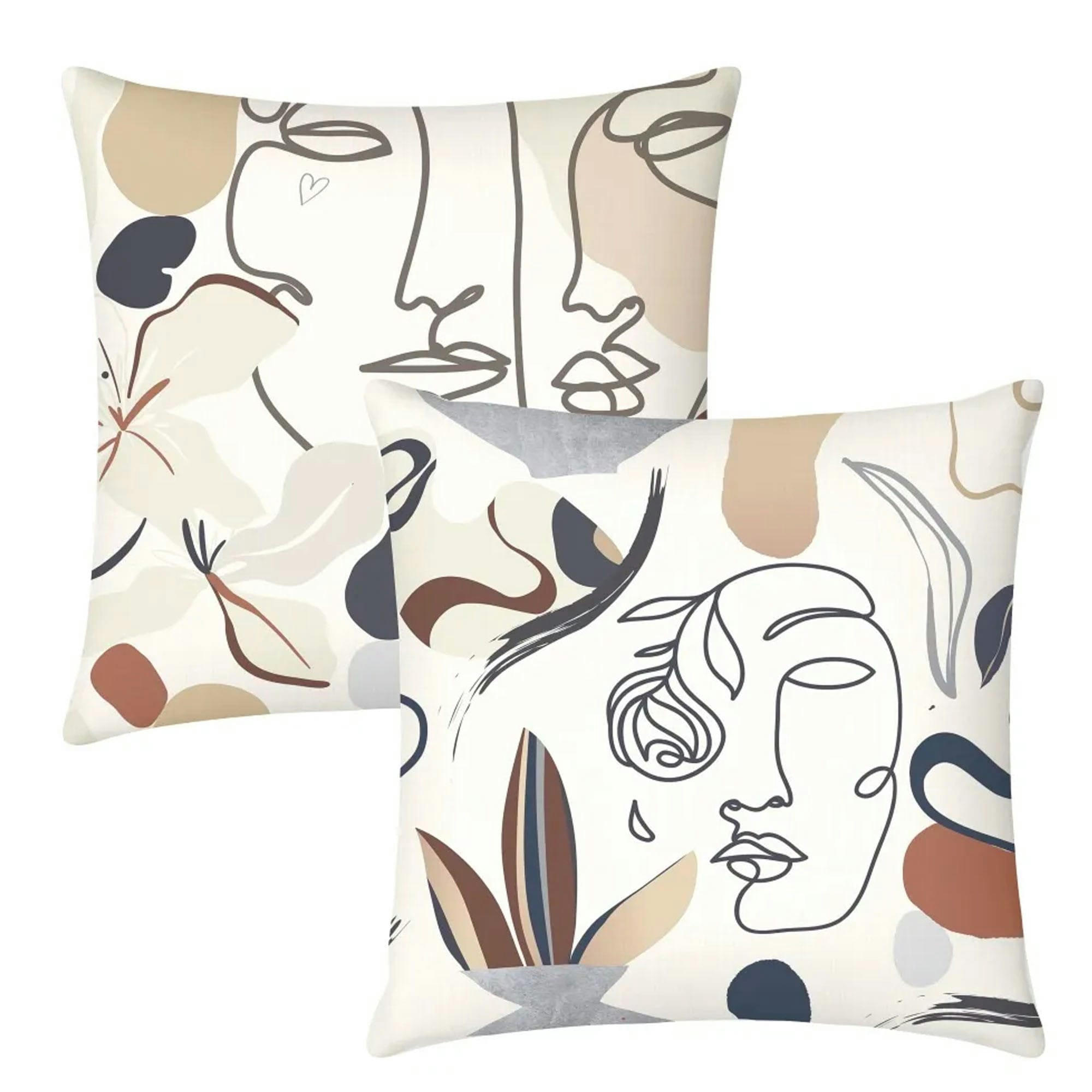 - Set de 2 coussins multicolores cubisme 43x43cm