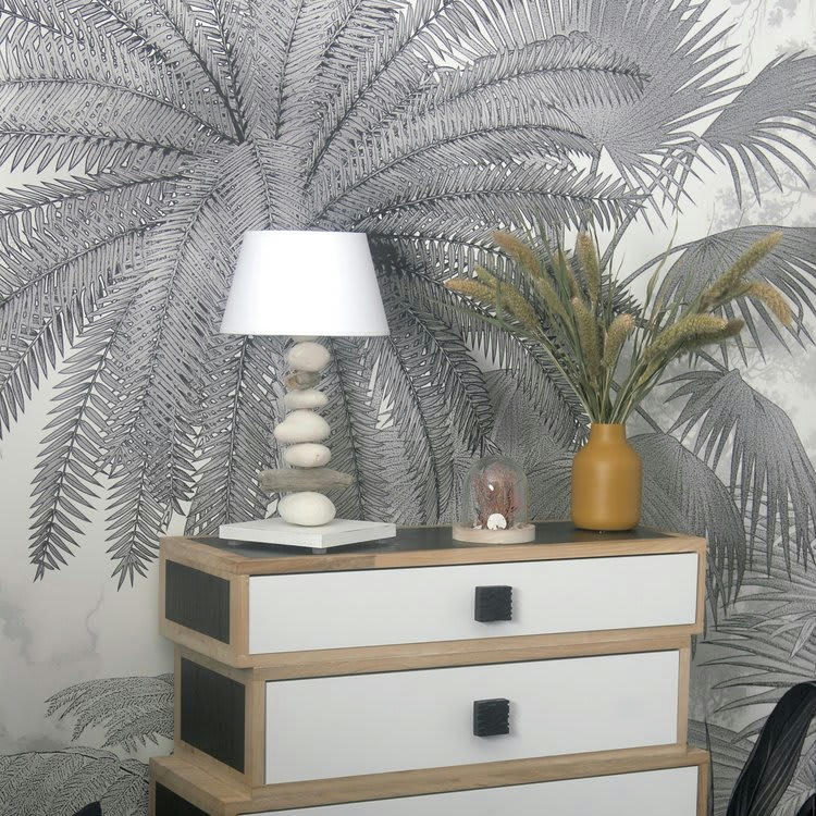 ESPRIT DE LAGON - Lampe de chevet en bois blanc