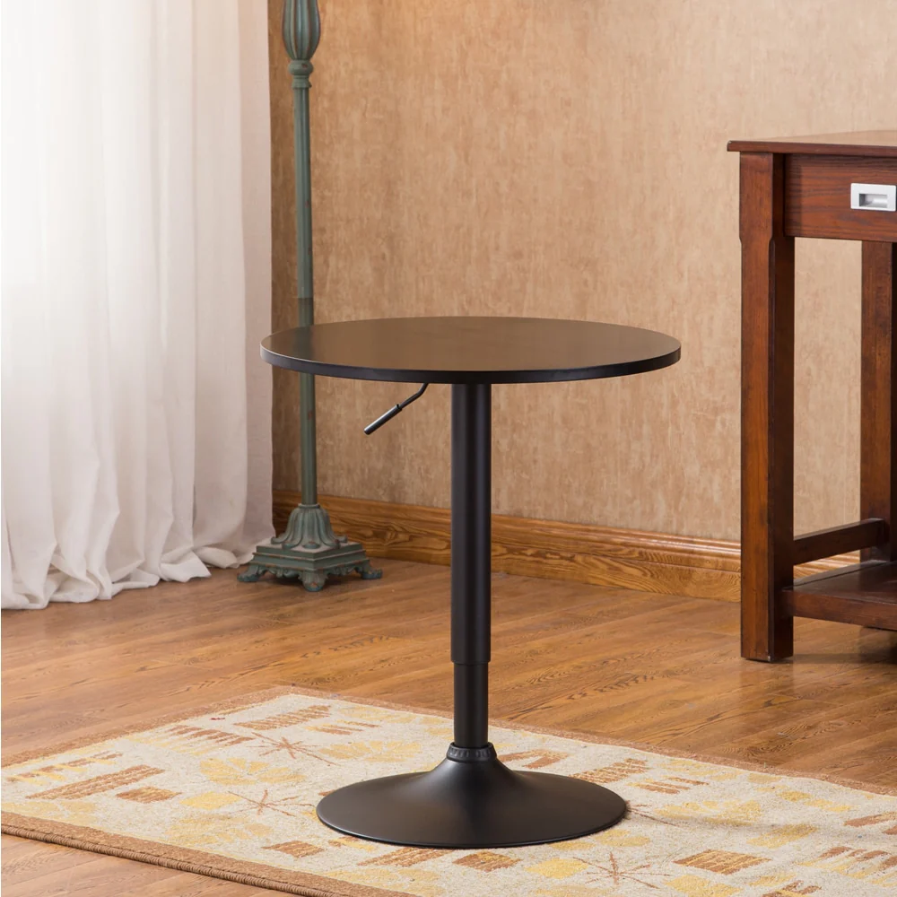 Copper Grove Black Round Adjustable Height Metal Bar Table