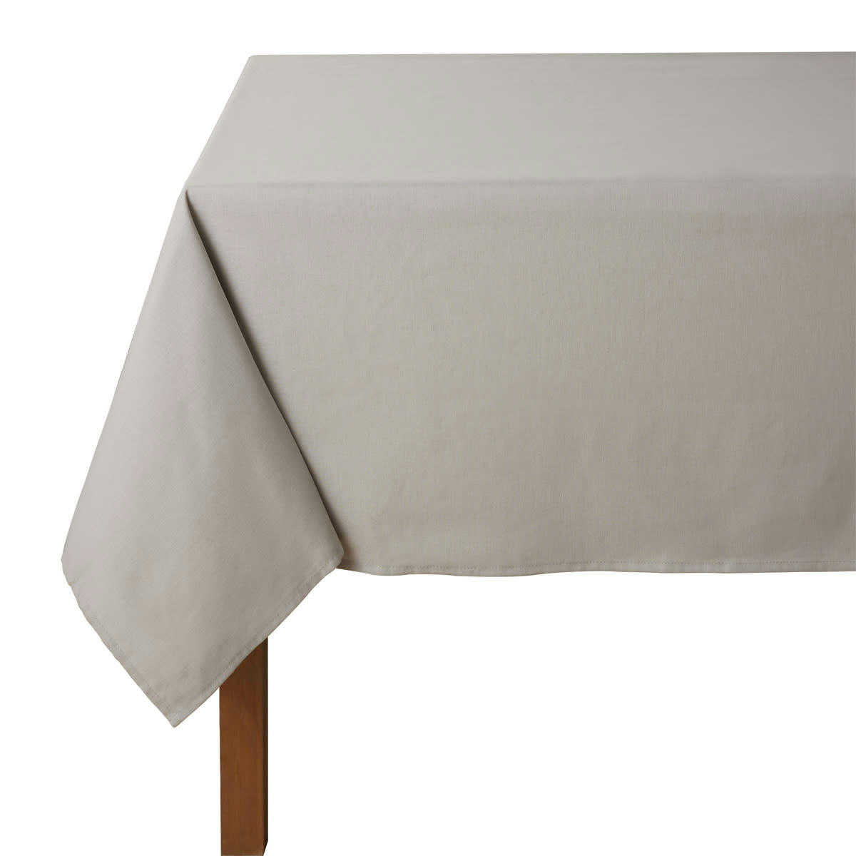 CAMBRAI - Nappe en coton traitee teflon gris tourterelle 180x300