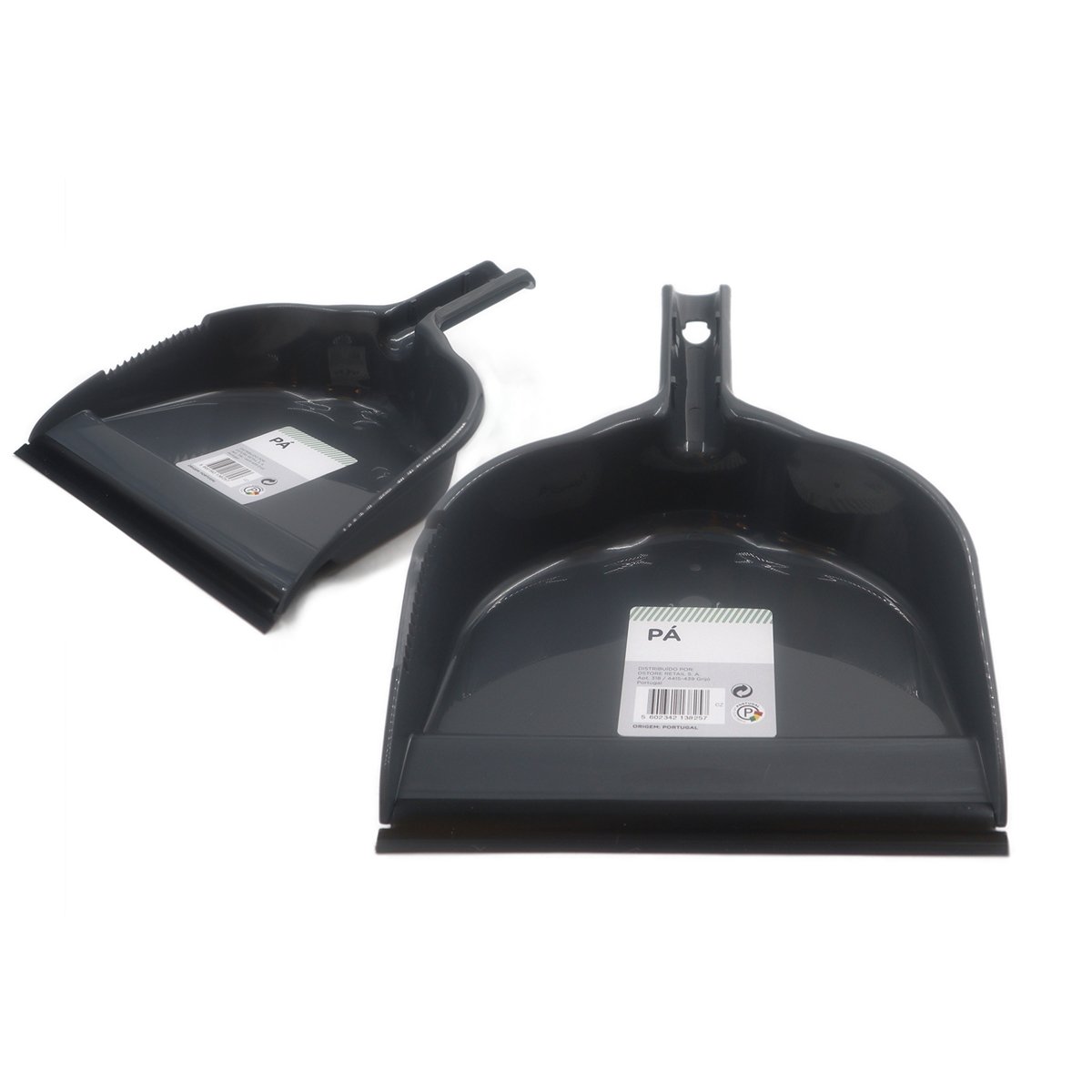 Apanhador de lixo cinza com borracha