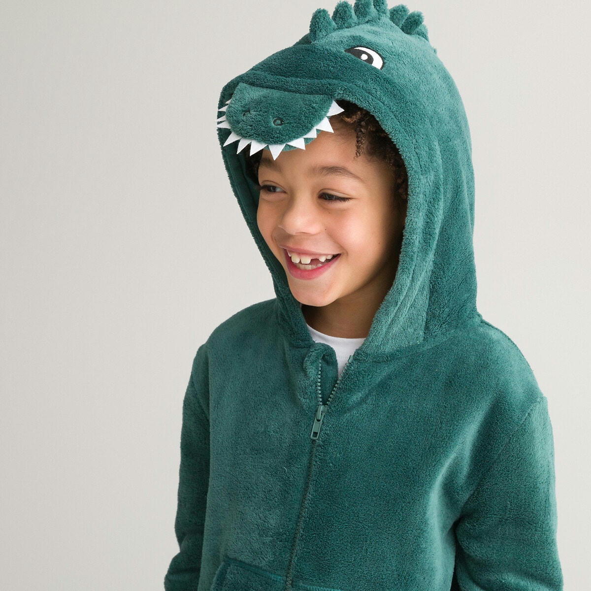Surpyjama à capuche polaire, motif dinosaure