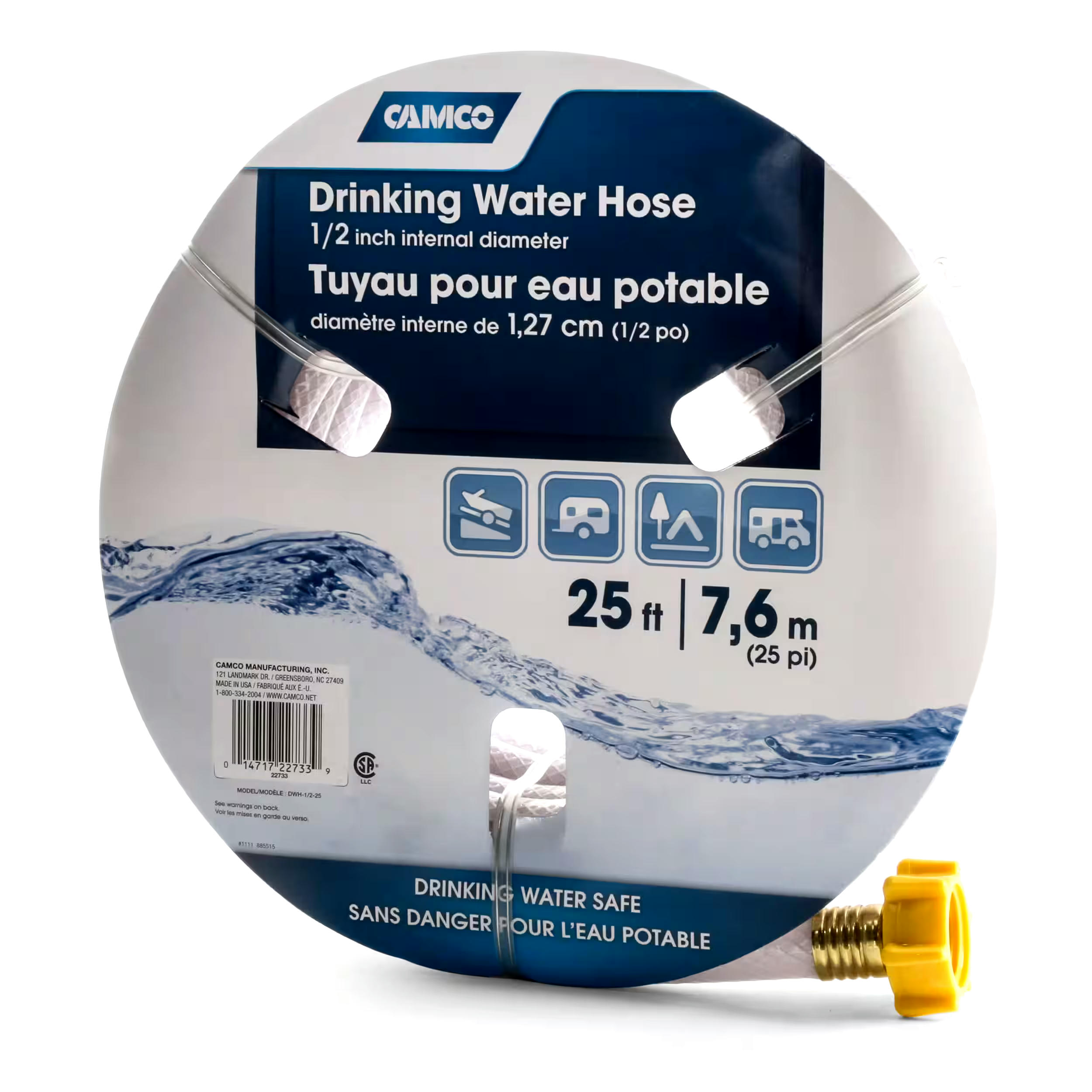 Camco RV TastePURE Fresh Water Hose, 1/2-in x 25-ft